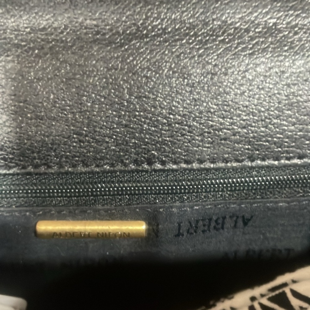 Albert Nipon Vintage Purse Red Faux Alligator Asy… - image 6